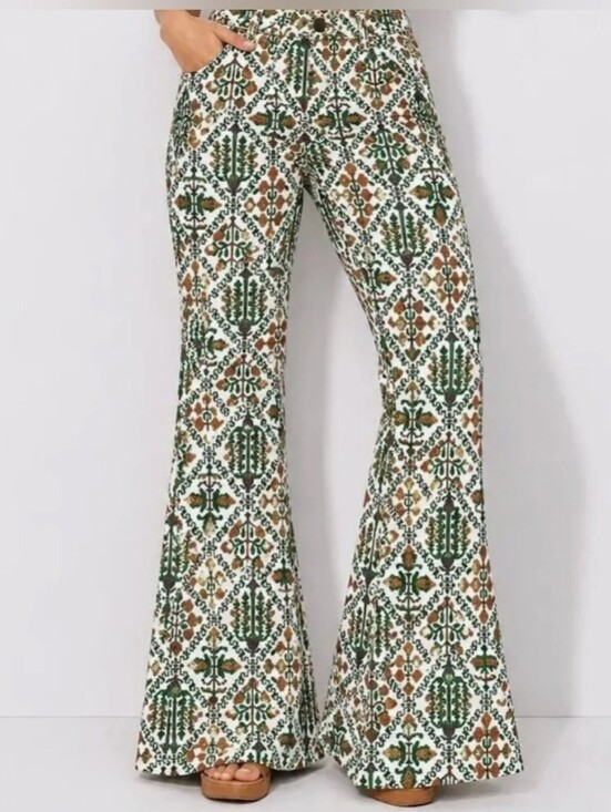 Wrangler Denim - Wrangler High Rise Fierce Flare Jeans NWT 4x32 Floral Boho Western 70s Pants